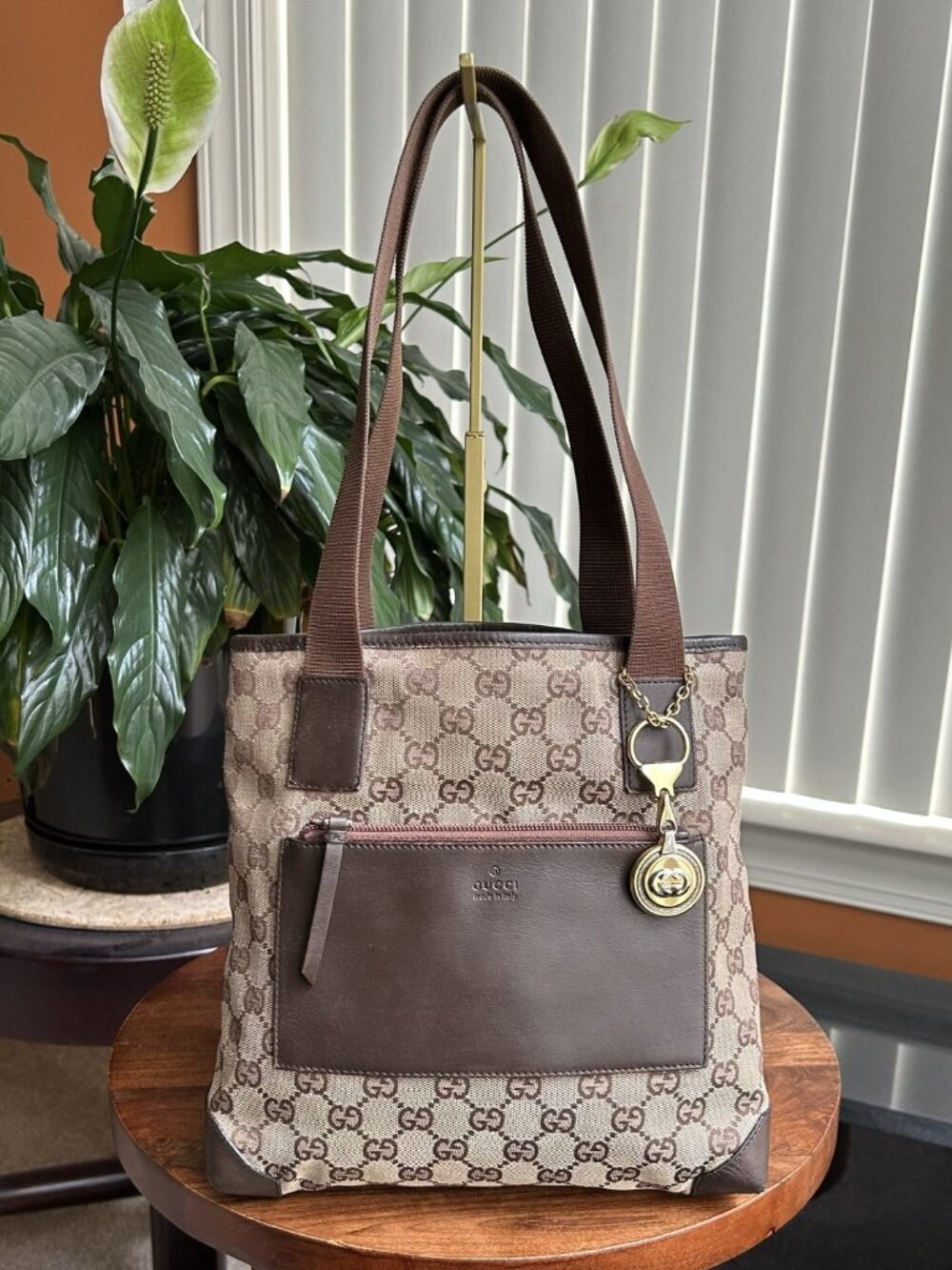 GUCCI GG Supreme Tote Bag, Brown